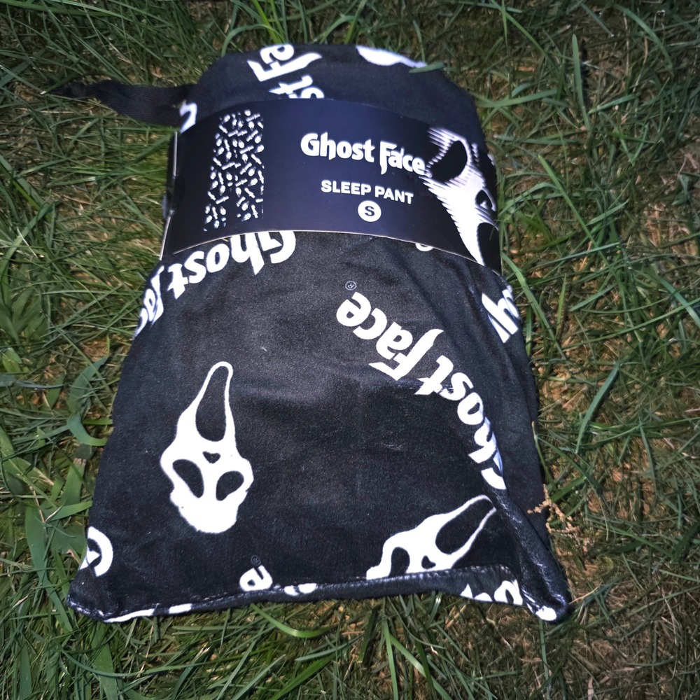 Ghost Face Sleep Pants Bioworld Scream Horror Movie Pajamas Black White Small